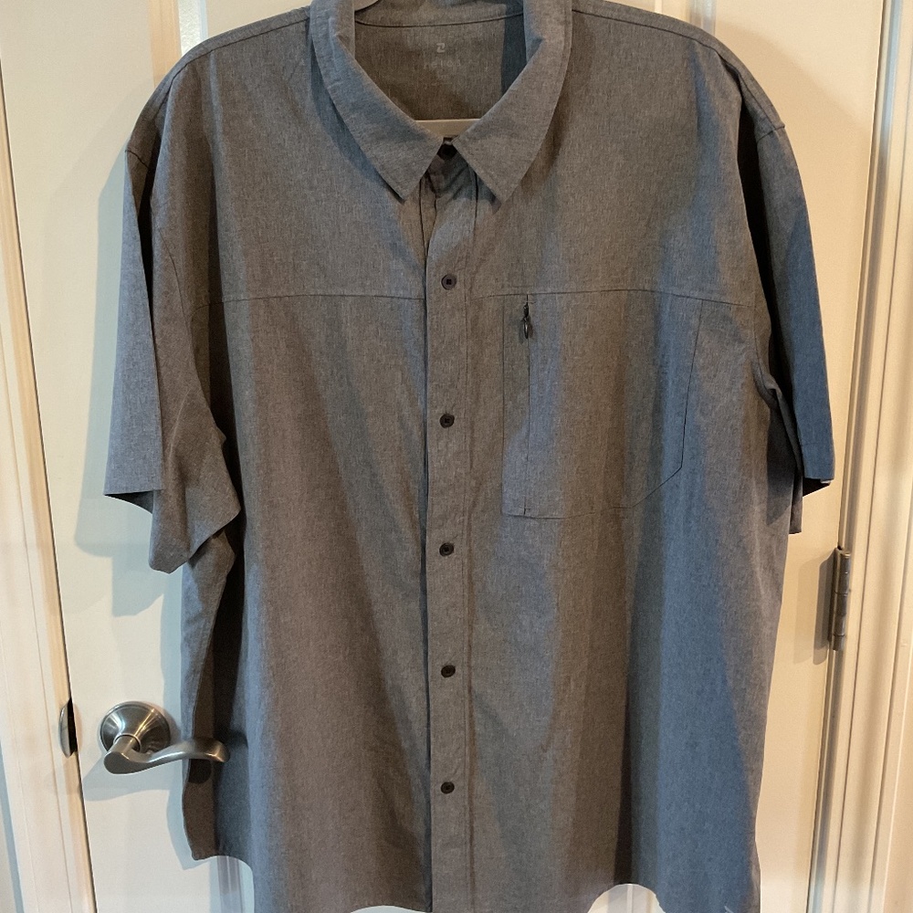 Zelos Short Sleeve Hybrid Shirt - XXL - Slate Tile Heather